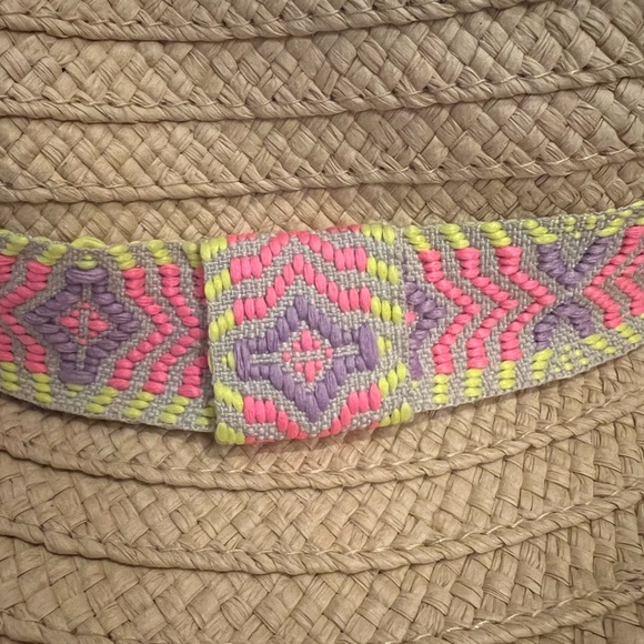 🛍️$8 or 3 for $20😍 H&M subtle summer fedora with neon fabric band - Picture 3 of 4